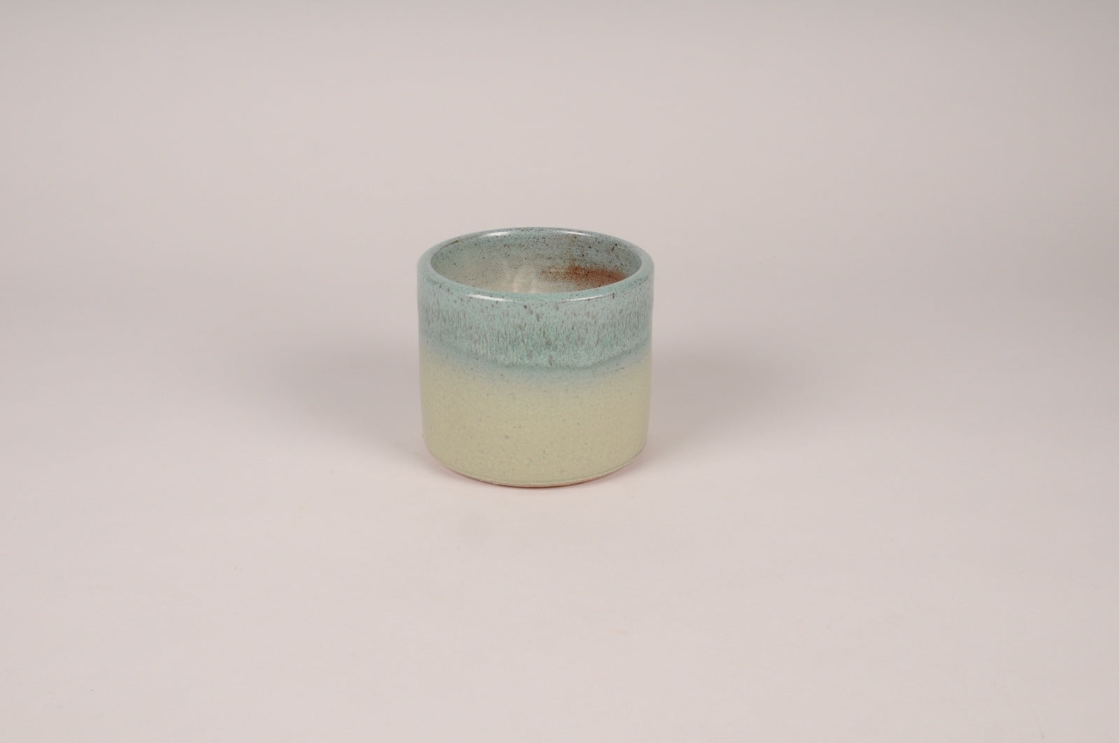 Cache-pot en céramique émaillée vert foncé